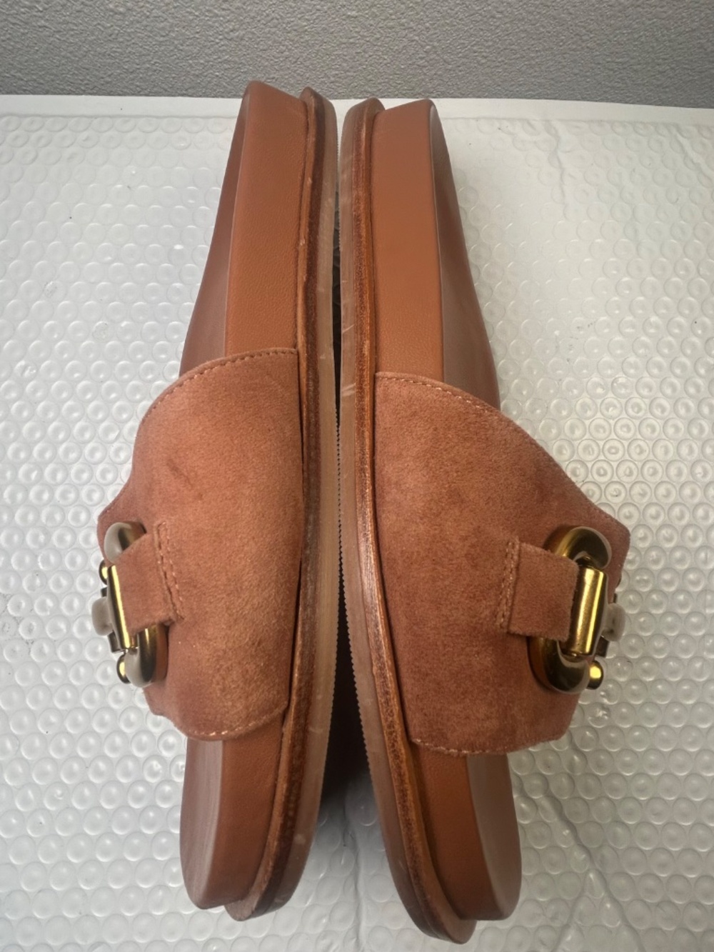 Boden Womens Iris Snaffle Sandal Size 8 Brown Leather Gold Bit Strap Slide - Picture 4 of 8